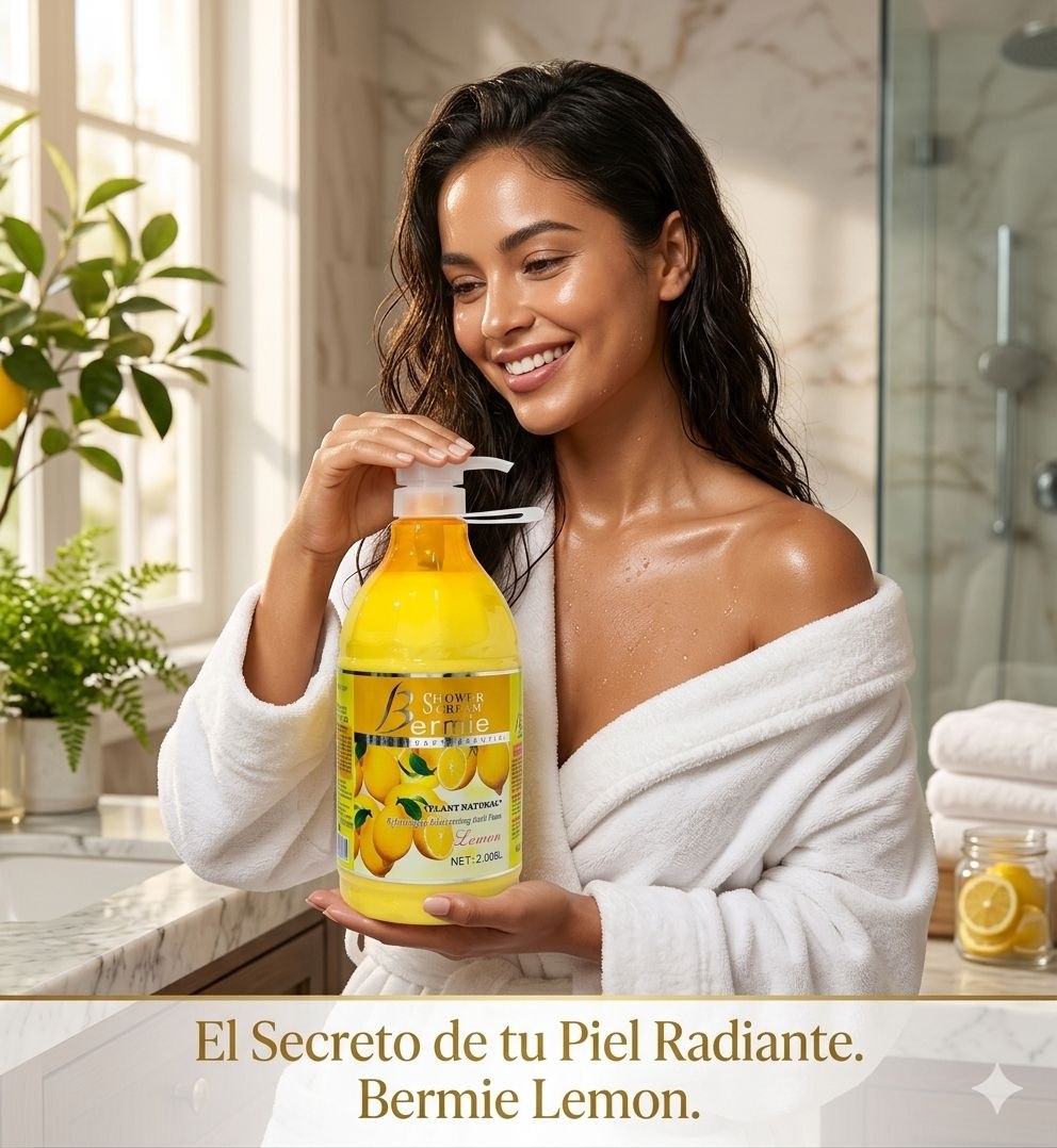 GEL DE DUCHA NUTRITIVO Y BLANQUEADOR CON EXTRACTO NATURAL DE LIMON BERMIE 2L