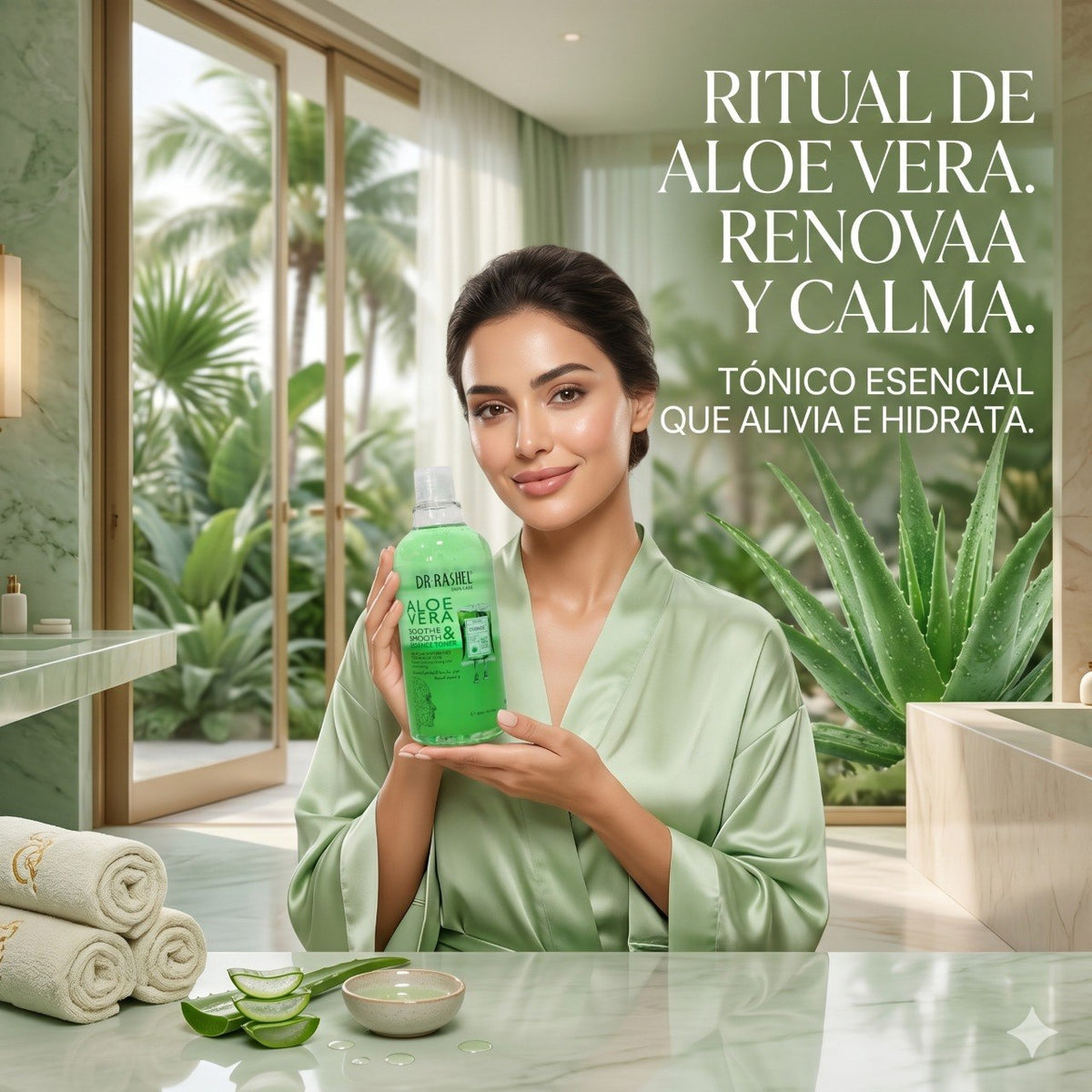 TONICO FACIAL Y CORPORAL CALMANTE E HIDRATANTE CON EXTRACTO DE ALOE VERA DR RASHEL 500ML