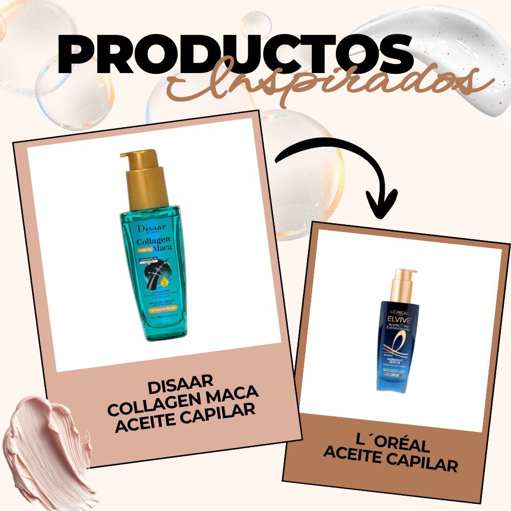 ACEITE PARA EL CABELLO REPARADOR Y PROTECTOR CON COLAGENO Y MACA DISAAR 50ML