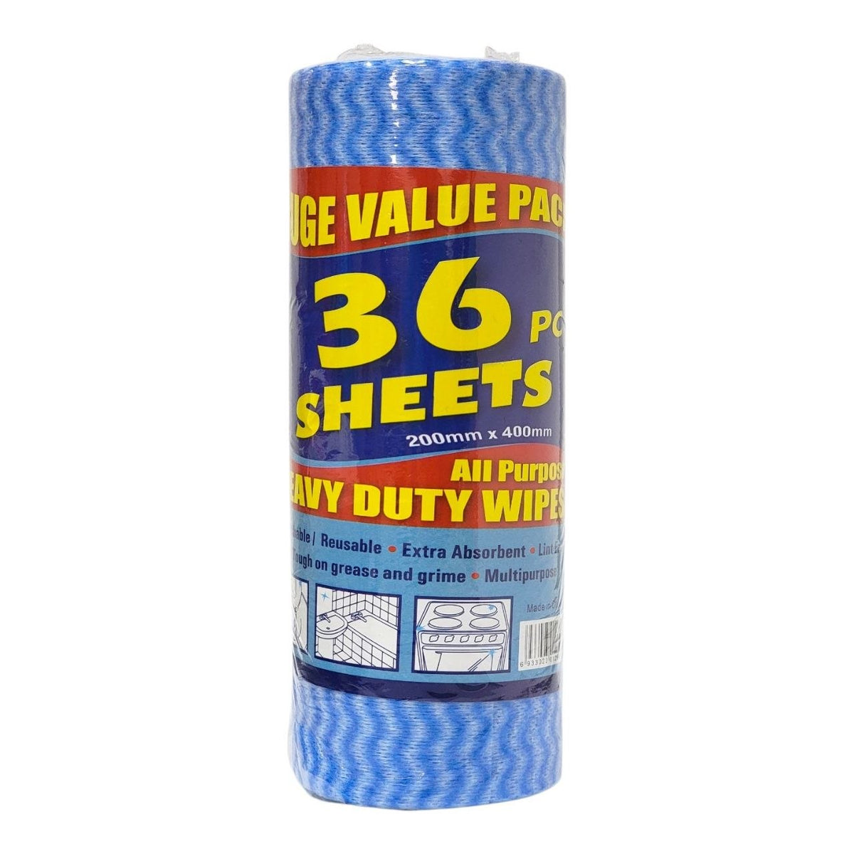 ROLLO DE TOALLAS MULTIUSOS REUTILIZABLES ATRAPAPOLVO ANTIRAYADURAS Y ABSORBENTES 36UND 20X30