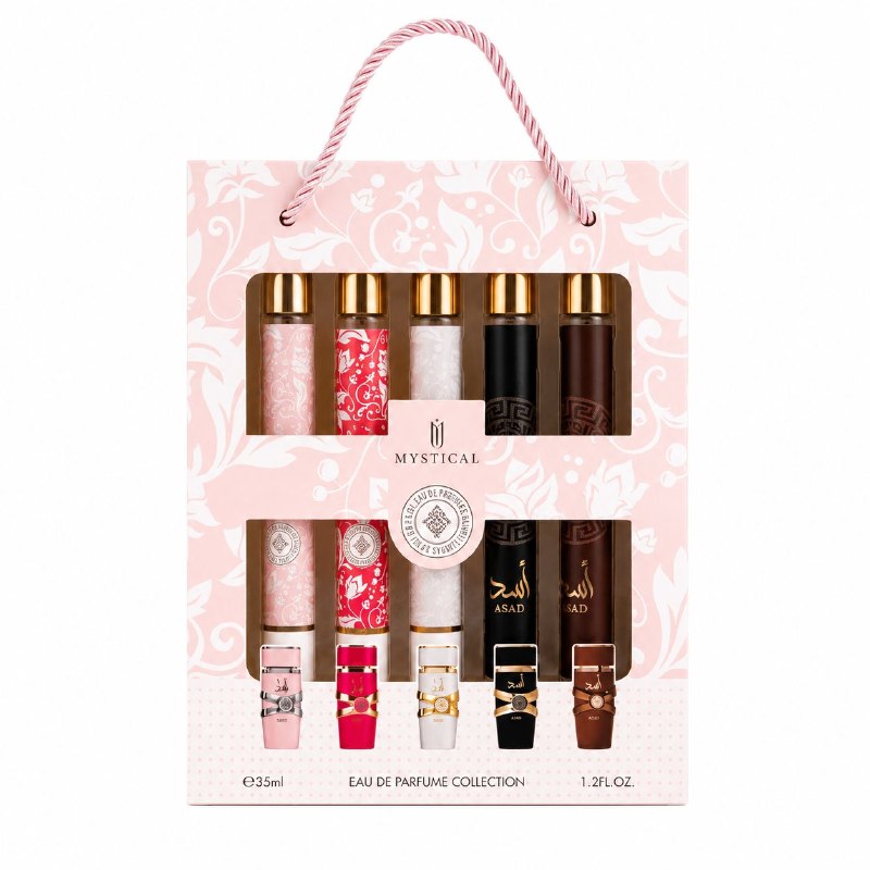 SET PERFUME EN TUBO PARA DAMA MYSTICAL EDP (M) 35ML X 5PCS (INSPIRADO EN LATTAFA YARA)