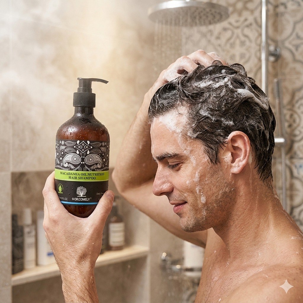 SHAMPOO PARA BRILLO Y PROTECCION DE ACEITE DE NUEZ DE MACADAMIA DR. COMELY 500ML