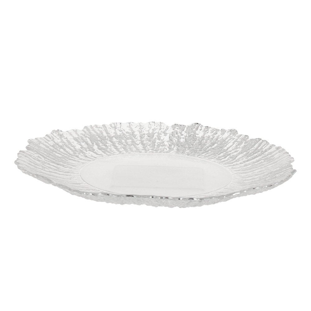 PLATO DE CARGA DECORATIVO TRANSPARENTE DE PLASTICO 31CM