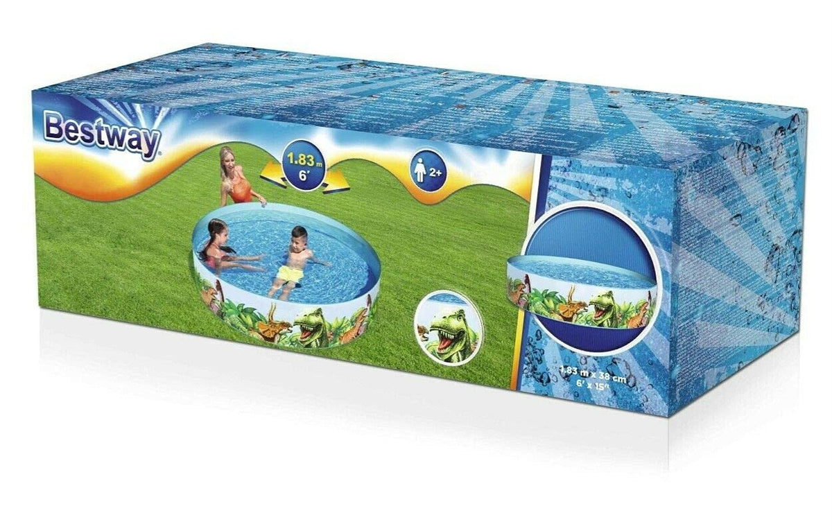 PISCINA INFLABLE INFANTIL CON ESTAMPADO DE DINOSAURIO BESTWAY 1.8MX38CM