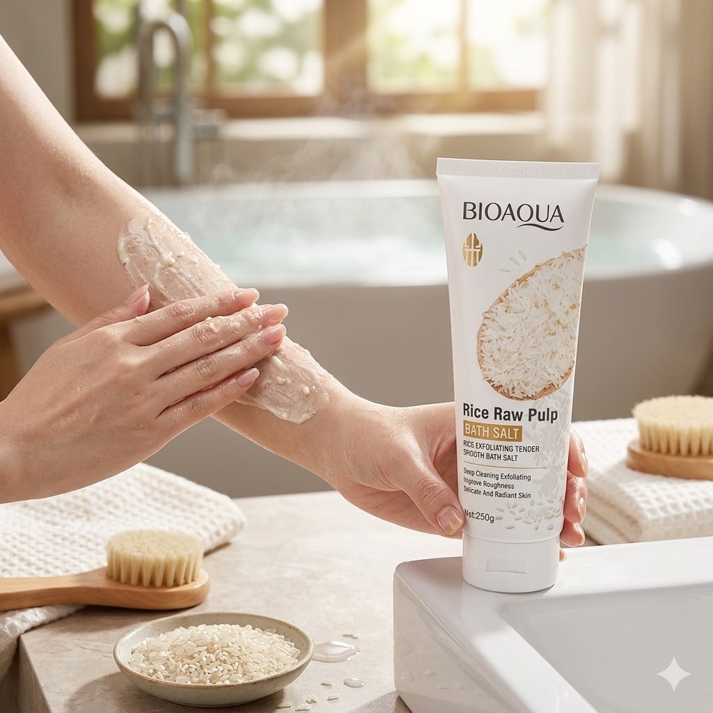 SALES DE BAÑO EXFOLIANTES SUAVIZANTES Y PURIFICANTES CON EXTRACTO DE PULPA CRUDA DE ARROZ SADOER 250G