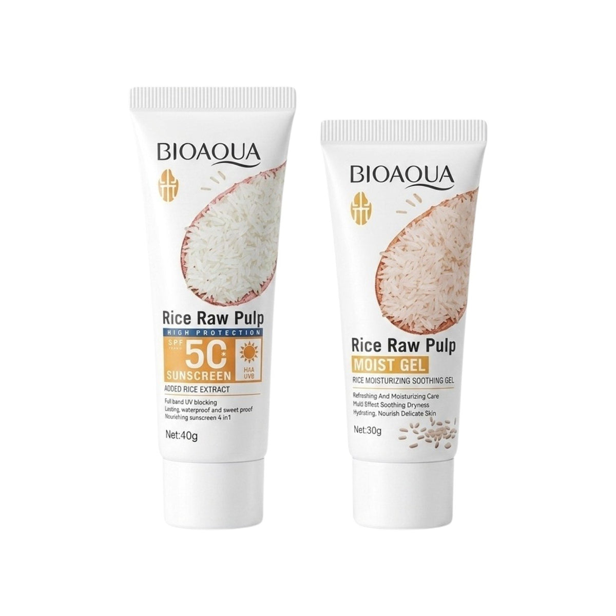 SET DE PROTECCION SOLAR A BASE DE EXTRACTO DE ARROZ SPF50+ 2PCS BIOAQUA