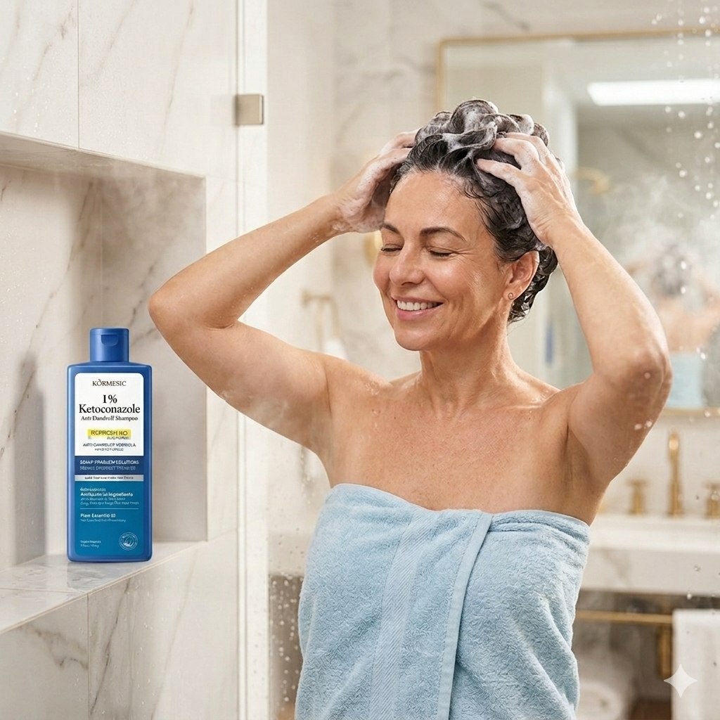 SHAMPOO ANTICASPA REFRESCANTE CON 1% DE KETOCONAZOL KORMESIC 265G