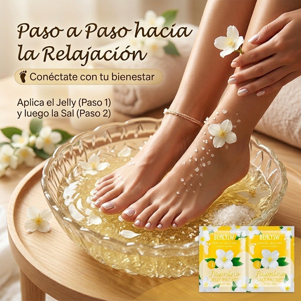 TRATAMIENTO TERAPEUTICO DE PEDICURA DE GELATINA DE CRISTAL DE 2 PASOS AROMA A JAZMÍN BEACYSW 2X50G
