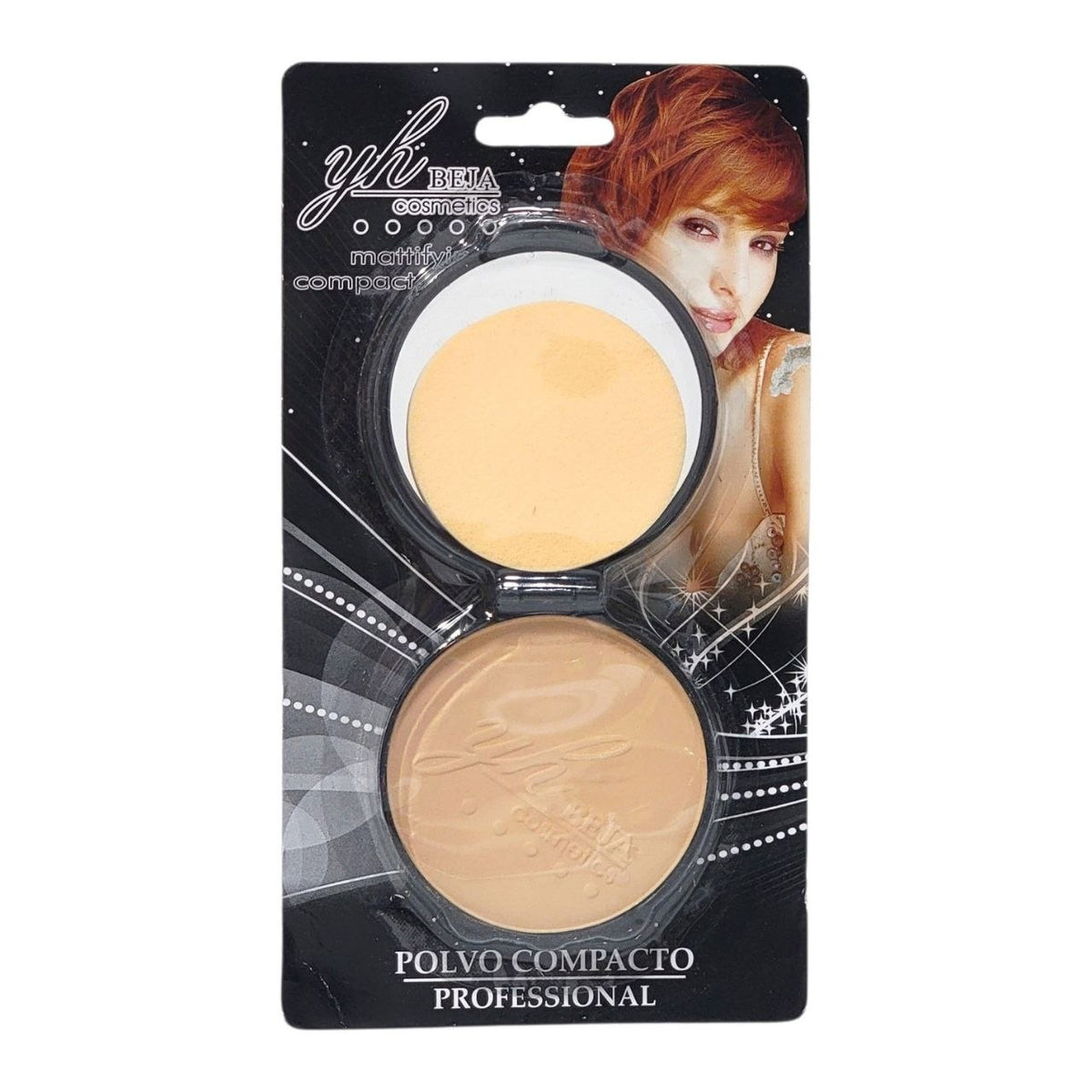 POLVO COMPACTO SELLADOR EFECTO MATE 6 TONOS YH BEJA COSMETICS 15G
