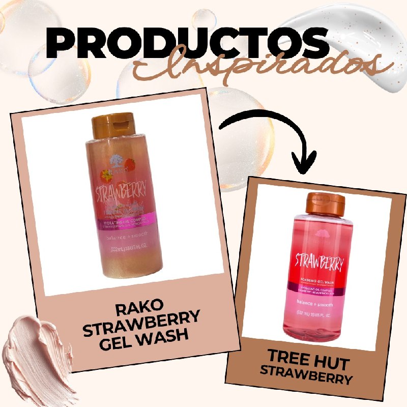 GEL DE DUCHA ESPUMOSO CON EXTRACTO DE FRESA BHA Y MANTECA DE KARITE RAKO 532ML