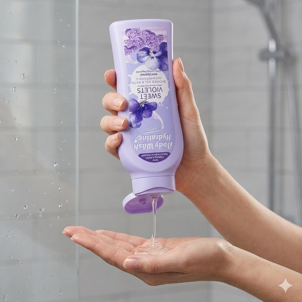 GEL DE DUCHA HIDRATANTE AROMA A VIOLETAS DULCES 650ML