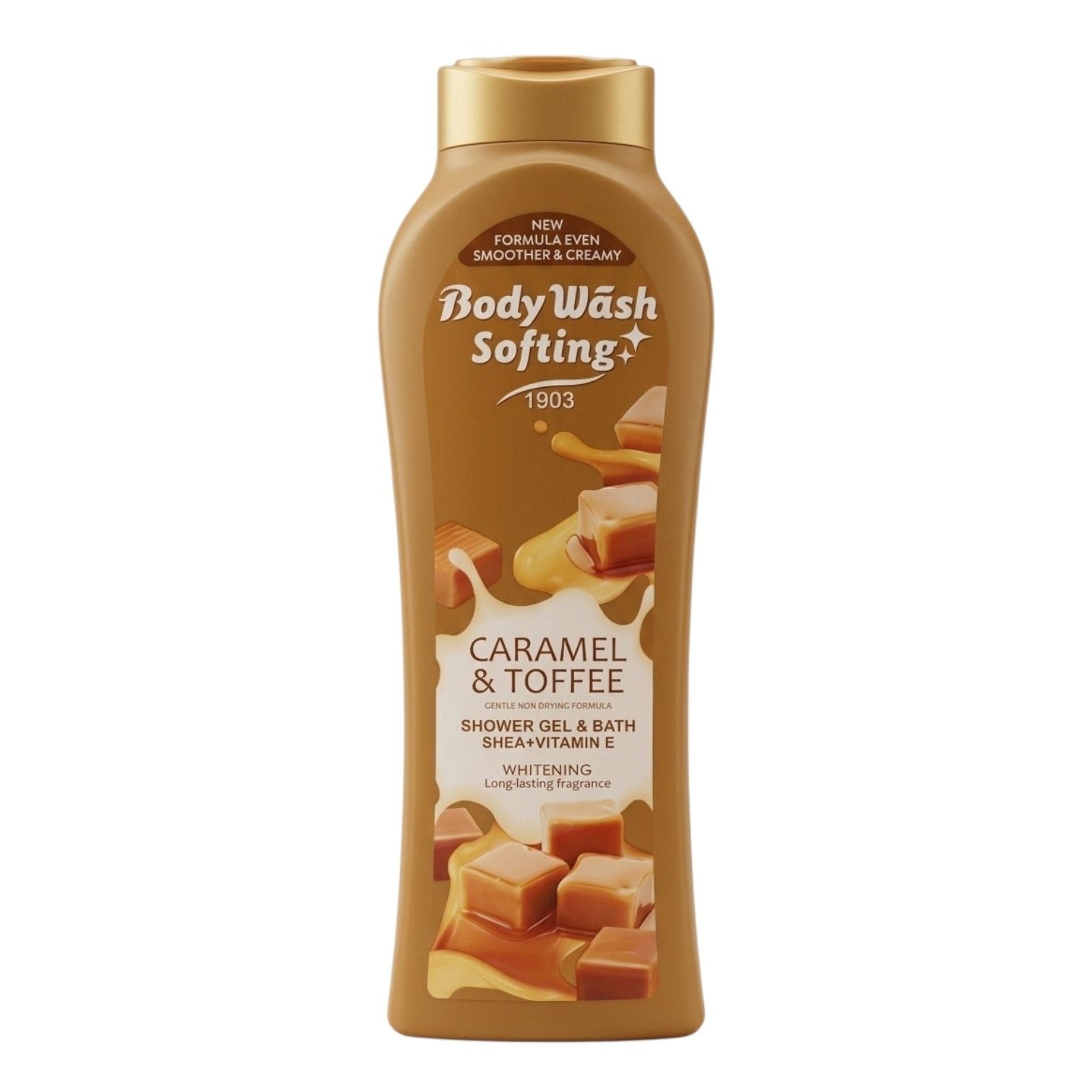 GEL DE DUCHA SUAVIZANTE AROMA DULCE CARAMELO Y TOFFEE 650ML