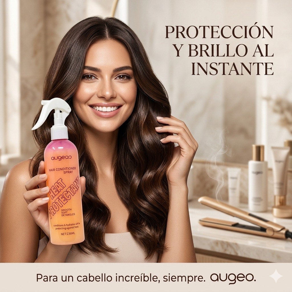 ACONDICIONADOR EN SPRAY SIN ENJUAGUE CON PROTECCION TERMICA AUGEAS 236ML
