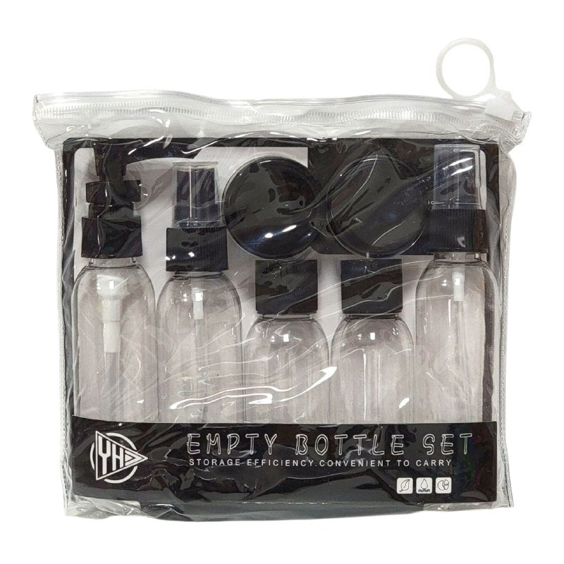 SET PARA VIAJAR VACIAS, EFICIENCIA DE ALMACENAMIENTO COMODO DE 7 PIEZAS, PARA LIQUIDOS Y CREMAS PARA VIAJES EMPTY BOTTLE