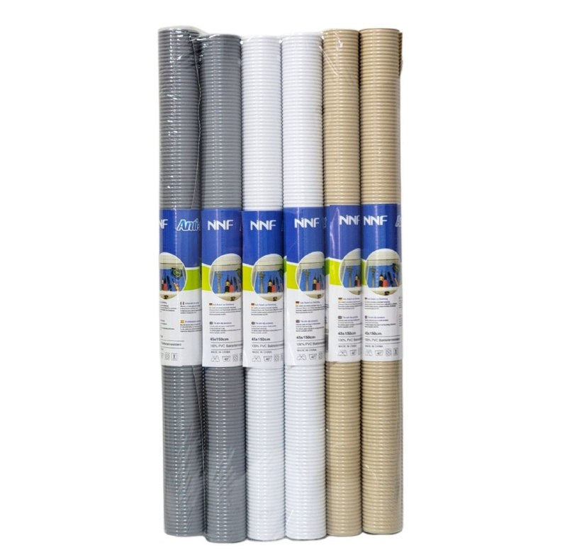 ALFOMBRA ANTIDESLIZANTE MULTIUSOS RECORTABLE DE PVC PARA CAJONES Y ESTANTES NNF 45X150CM