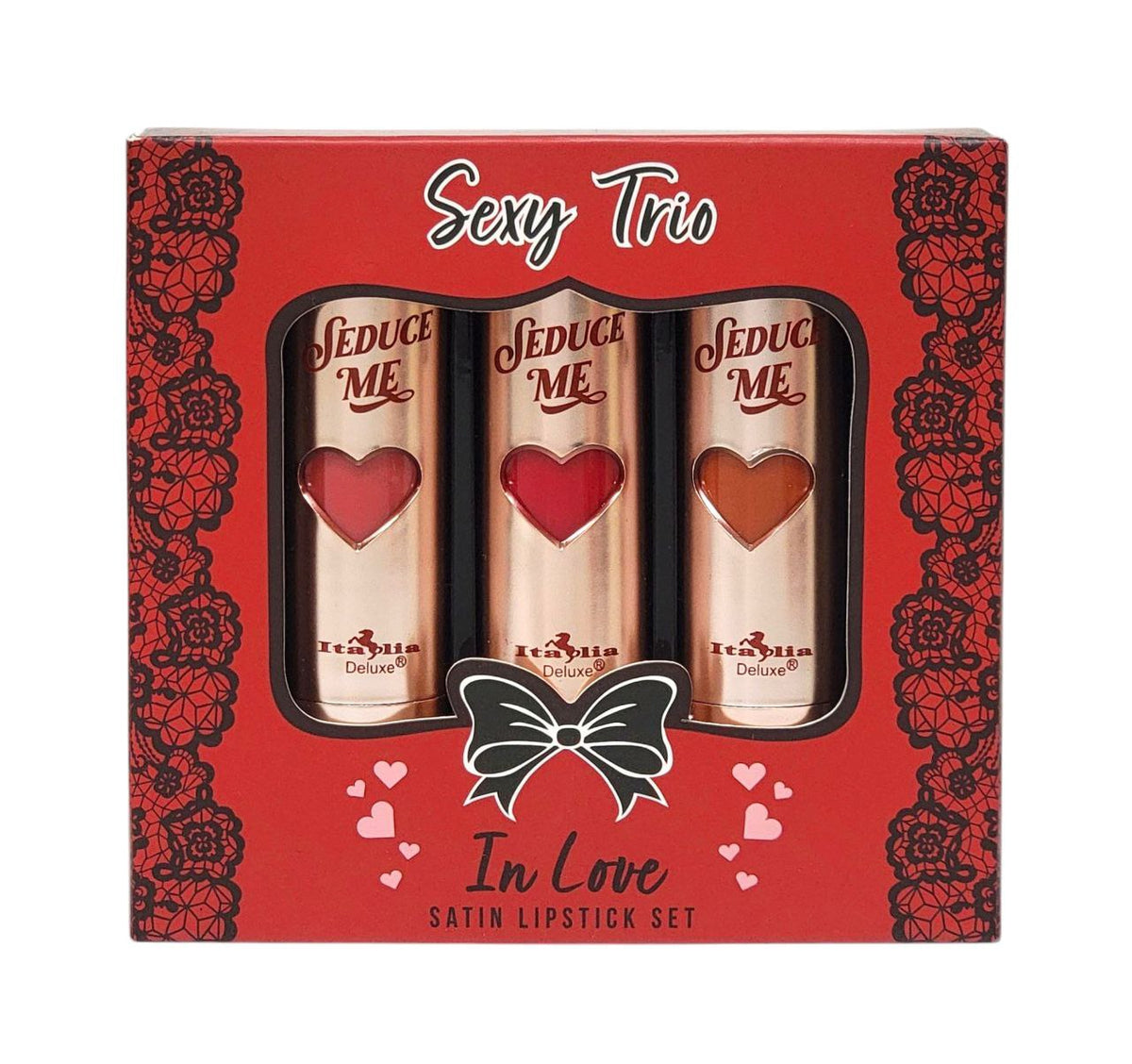 BRILLO LABIAL EN SET TRIO DE LAPICES LABIAL SATINADOS ITALIA DELUXE SEXY TRIO IN LOVE 13OZX3