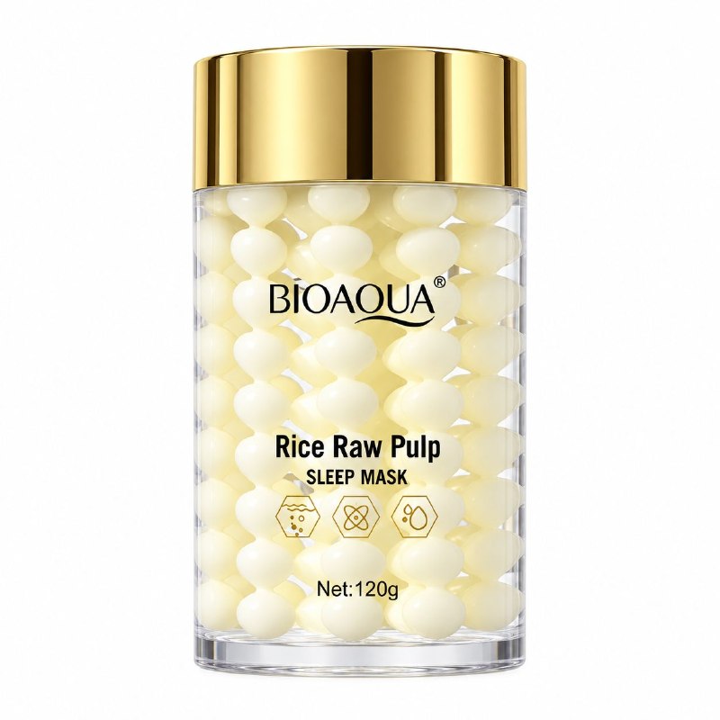 MASCARILLA FAICAL NOCTURNA HIDRATANTE E ILUMINADORA DE PULPA CRUDA DE ARROZ BIOAQUA 120G