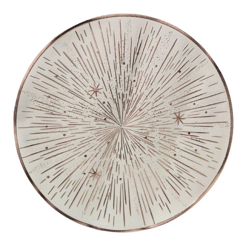 MANTEL PARA MESA REDONDO DE PVC DISEÑO RÁFAGA DE ESTRELLAS 38CM