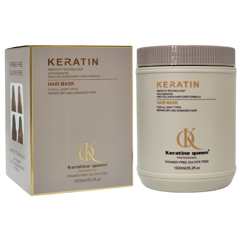 `MASCARILLA PARA EL CABELLO CON QUERATINA Y COLAGENO SUAVIZANTE KERATINE QUEEN 1000ML