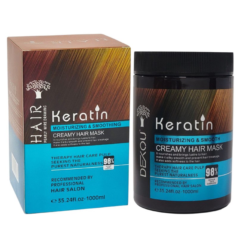 MASCARILLA PARA EL CABELLO DE QUERATINA NUTRE Y APORTA BRILLO HAIR KERATIN 1000ML