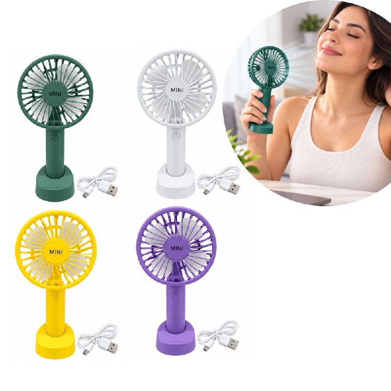 VENTILADOR PORTATIL DE MANO RECARGABLE CON BASE BENELI HOME 10.5X21.6X3.8CM