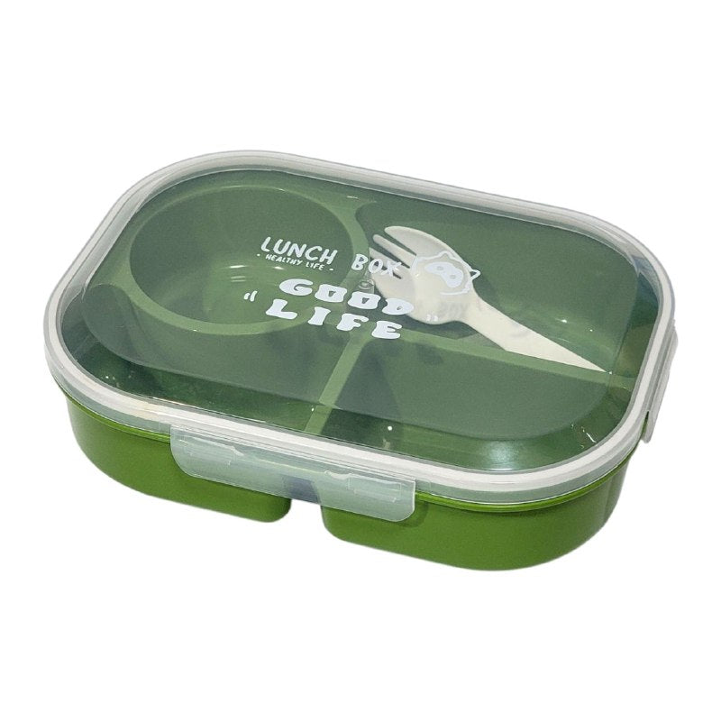 RECIPIENTE PANA PARA ALIMENTOS DE 4 COMPARTIMIENTOS CON TENEDOR BENELI HOME 18X24X6CM