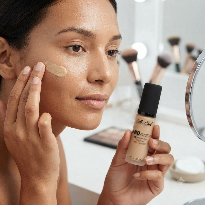 BASE DE MAQUILLAJE LÍQUIDA UN ACABADO MATE DE LARGA DURACIÓN LIGERA Y ADECUADA ASPECTO SUAVE TONO GLM 671 L.A. GIRL 30ML