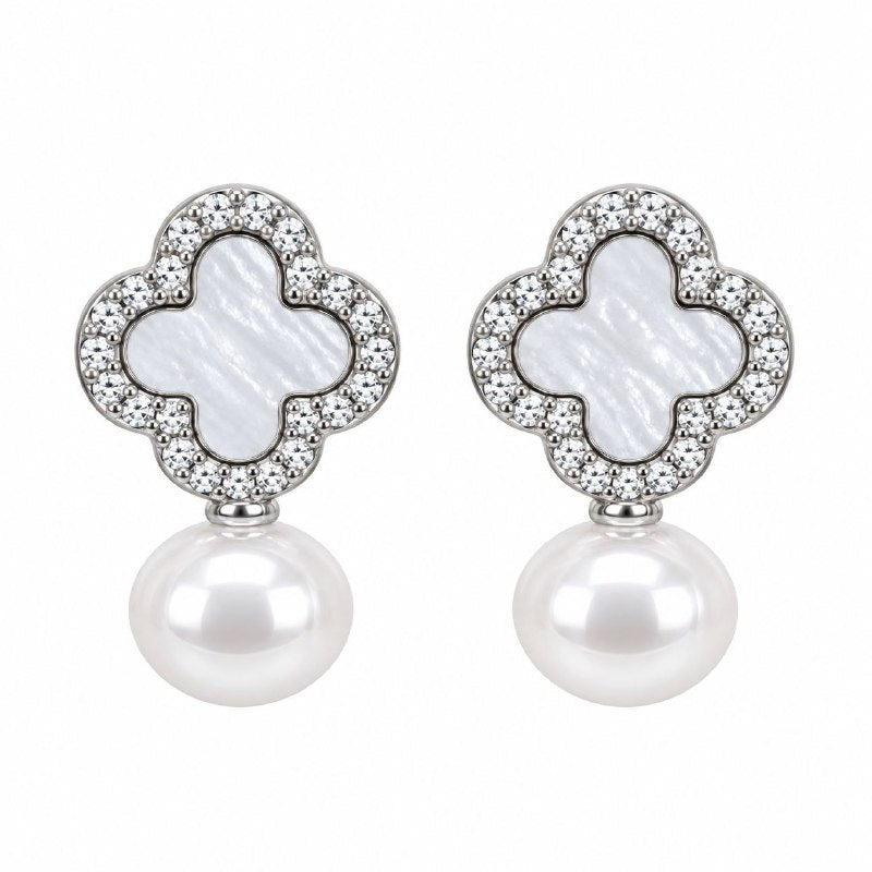 ARITOS DE ENCHAPE PARA DAMA CON DISEÑO DE FLOR 2CM (DUPE DE VAN CLEEF)