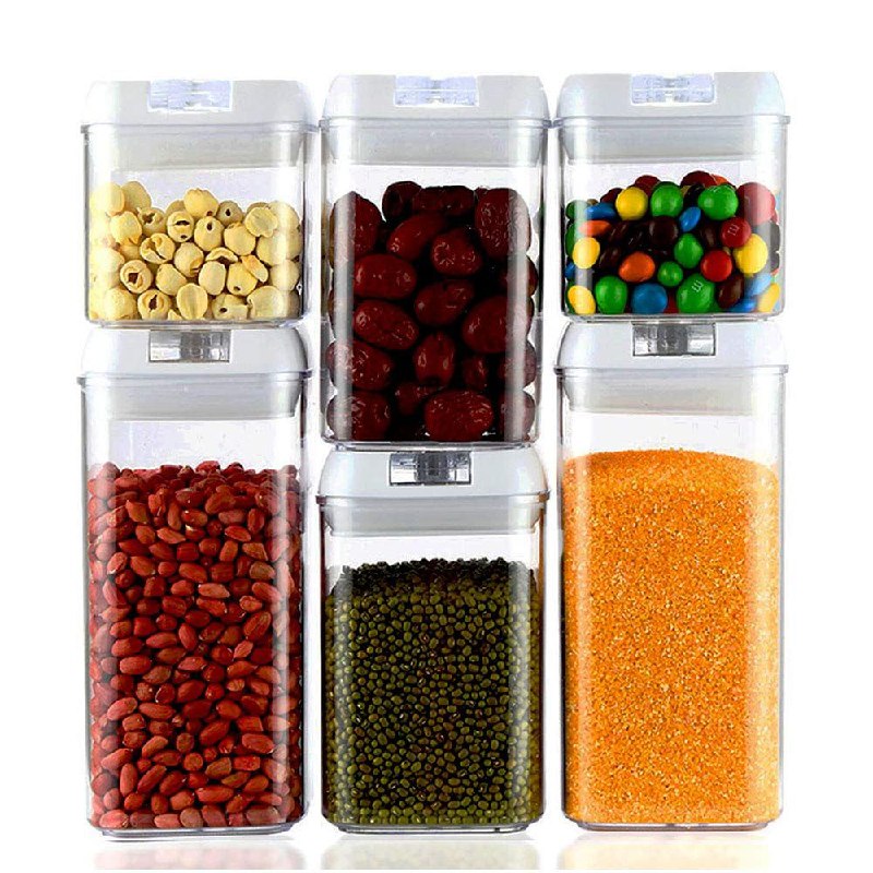 SET DE RECIPIENTES HERMETICOS ALMACENADORES DE ALIMENTOS DE 6PCS