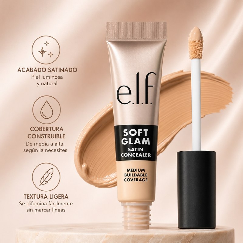CORRECTOR DE OJERAS E IMPERFECCIONES DE COBERTURA MEDIA CREMOSA ELF 6.3ML