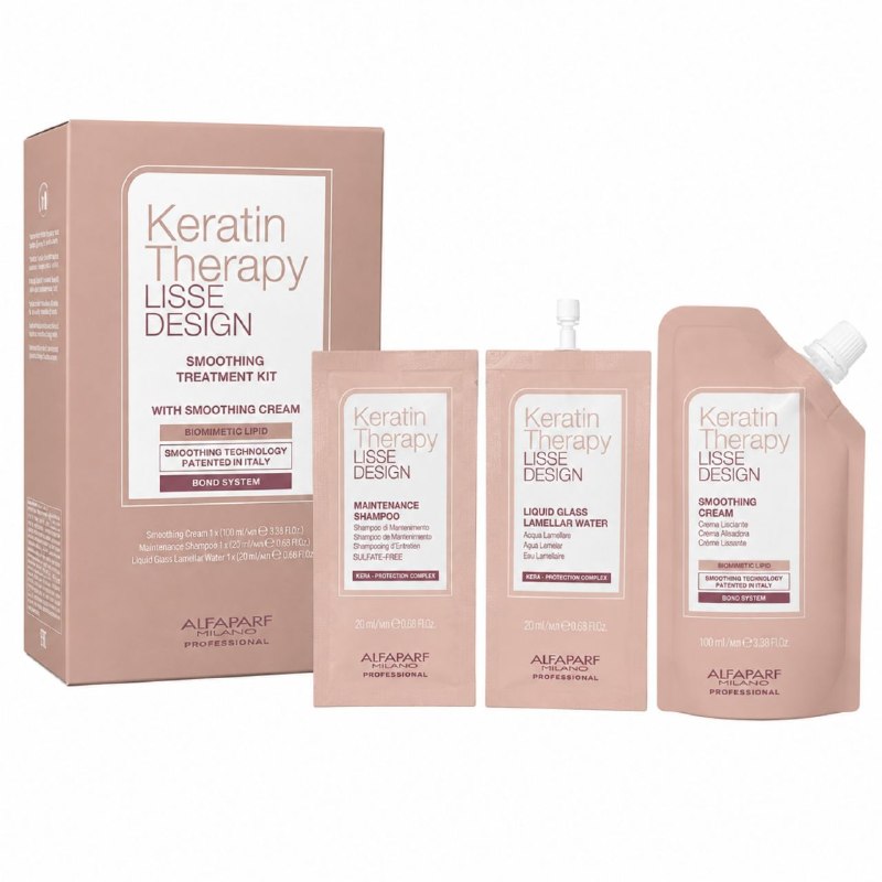 SET DE 3 PCS DE TRATAMIENTO ALISADOR PROGRESIVO CON KERATINA, ACEITE DE BABASU ANTIFRIZZ ALFAPARF