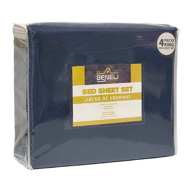 JUEGO DE SABANAS CAMERA DE 4 PIEZAS KING BENELI HOME, 25 ESTILOS