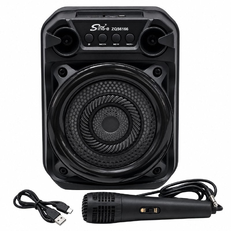 PARLANTE ALTAVOZ MULTIMEDIA PORTATIL CON LUCES RGB BLUETOOTH CON SISTEMA DE MICROFONO DE KARAOKE SING-E