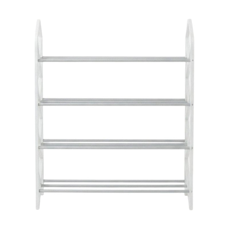 ZAPATERO ORGANIZADOR COMPACTO MODULAR DE 4 NIVELES CON SOPORTES LATERALES EN FORMA DE DIAMANTE SHOE RACK YX105 58X42X18.5 CM
