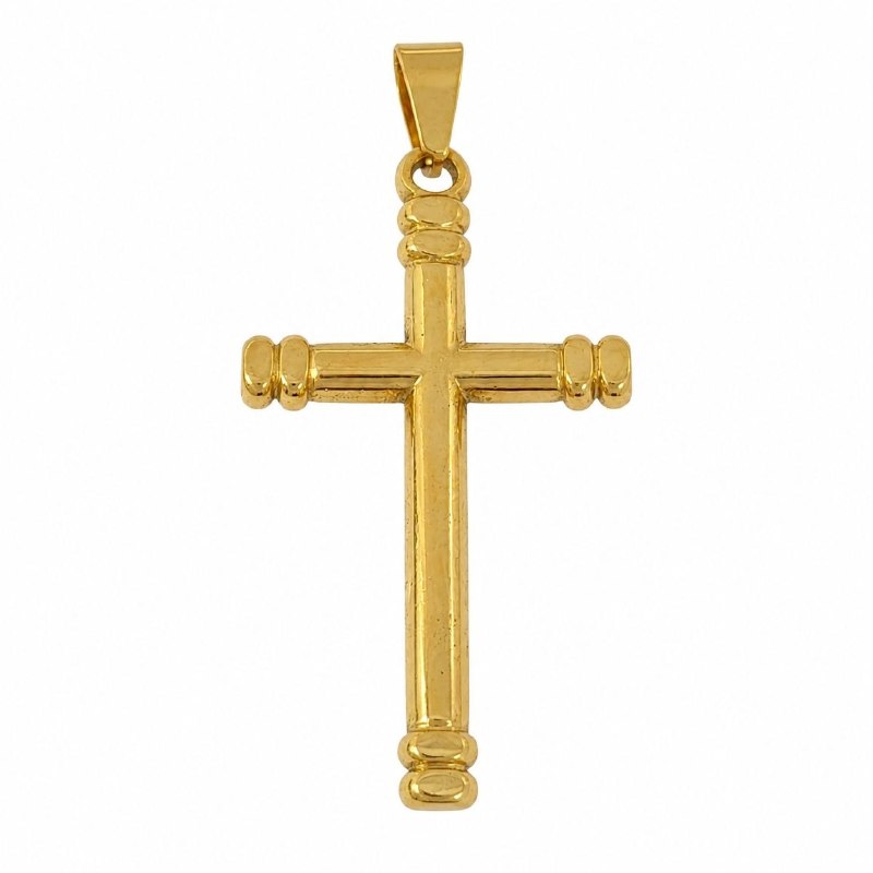 DIJE DE ENCHAPE PARA CADENA CON DISEÑO DE CRUZ 6.4CM