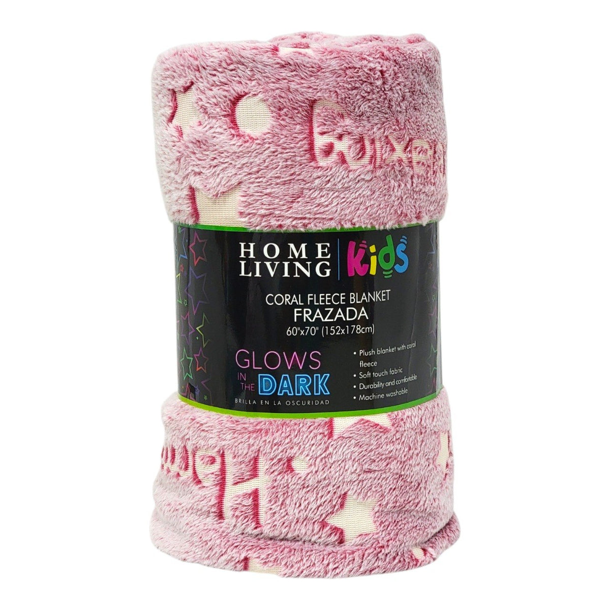 MANTA DE VELLON DE CORAL TERMICA LUMINNOSA INFANTIL HOME LIVING 152X178CM