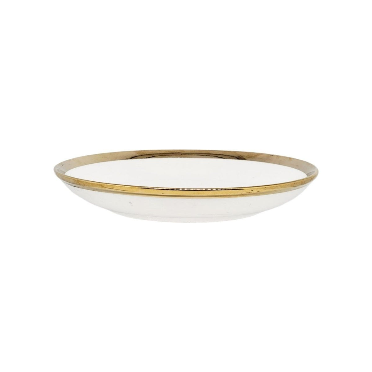 PLATO DE VIDRIO CON BORDE DORADO ESTILO JAPONES 21CM