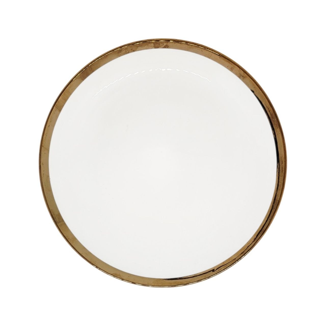 PLATO DE VIDRIO CON BORDE DORADO ESTILO JAPONES 23CM