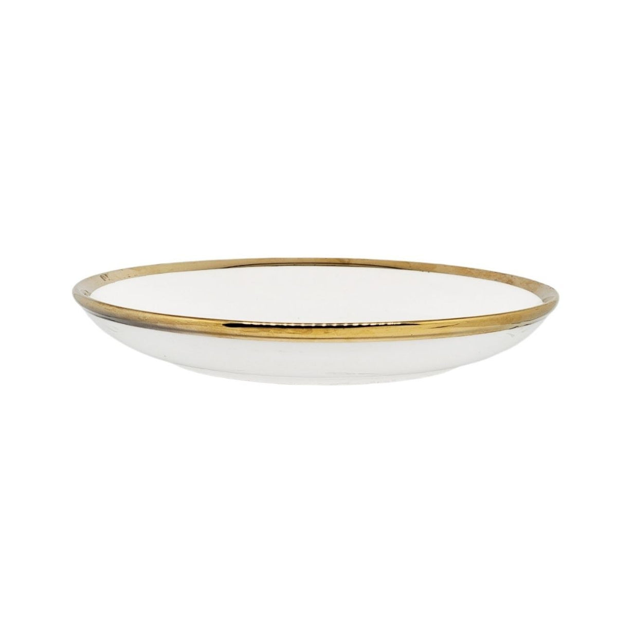 PLATO DE VIDRIO CON BORDE DORADO ESTILO JAPONES 23CM