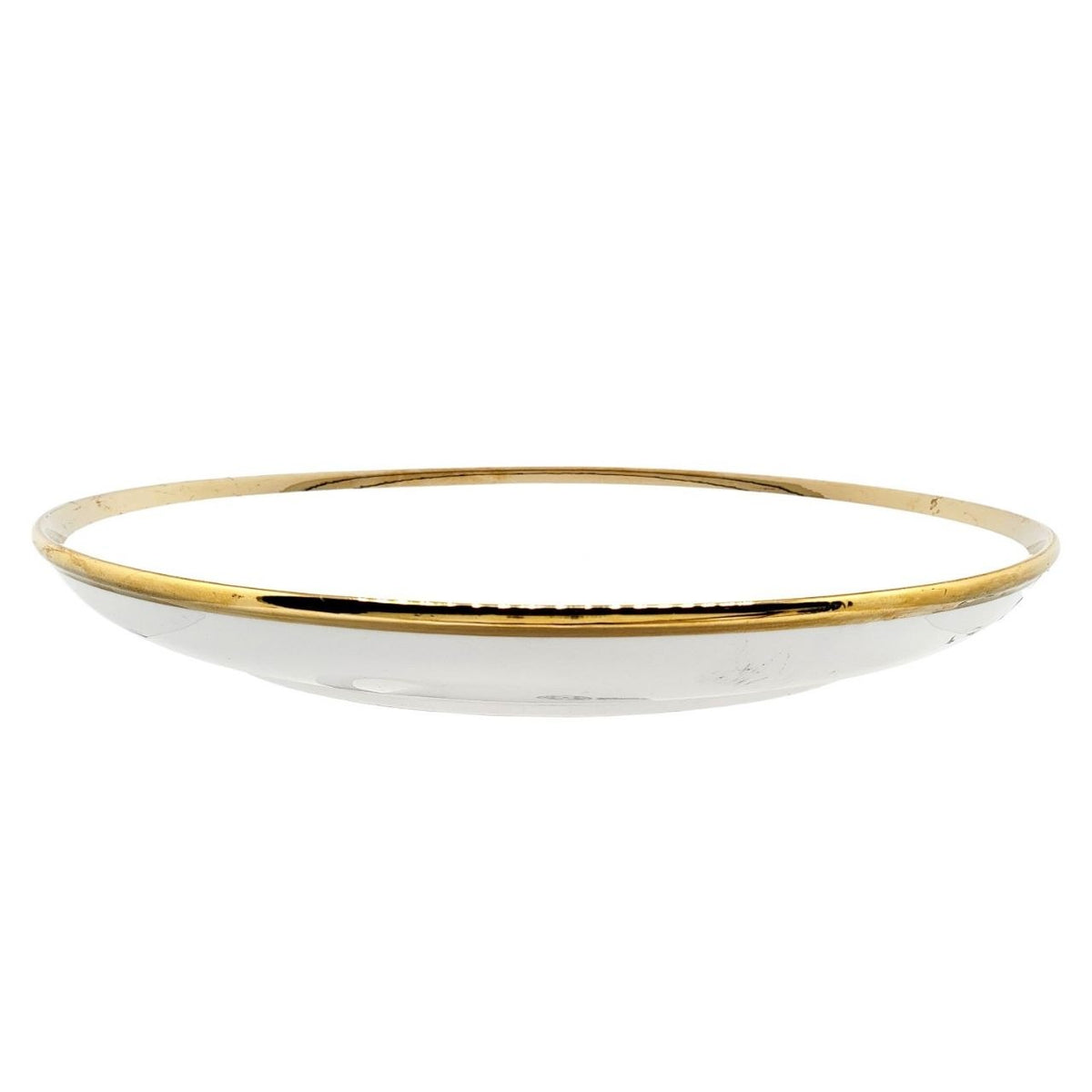 PLATO DE VIDRIO CON BORDE DORADO ESTILO JAPONES 30CM