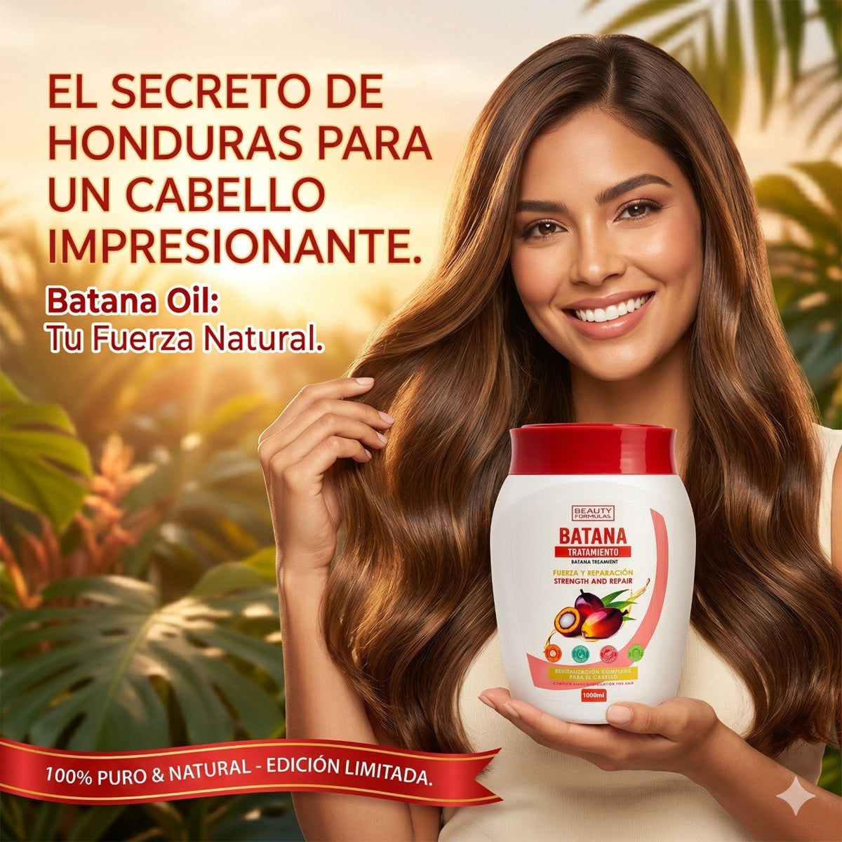 CREMA PARA EL CABELLO DE FUERZA Y REPARACION INTENSIVA CON ACEITE DE BATANA BEAUTY FORMULAS 1000ML