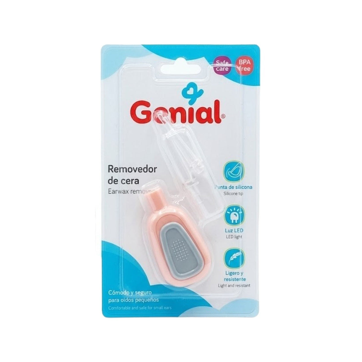 REMOVEDOR DE CERA CON LUZ LED PARA OIDOS INFANTIL PORTATIL GENIAL 6CM