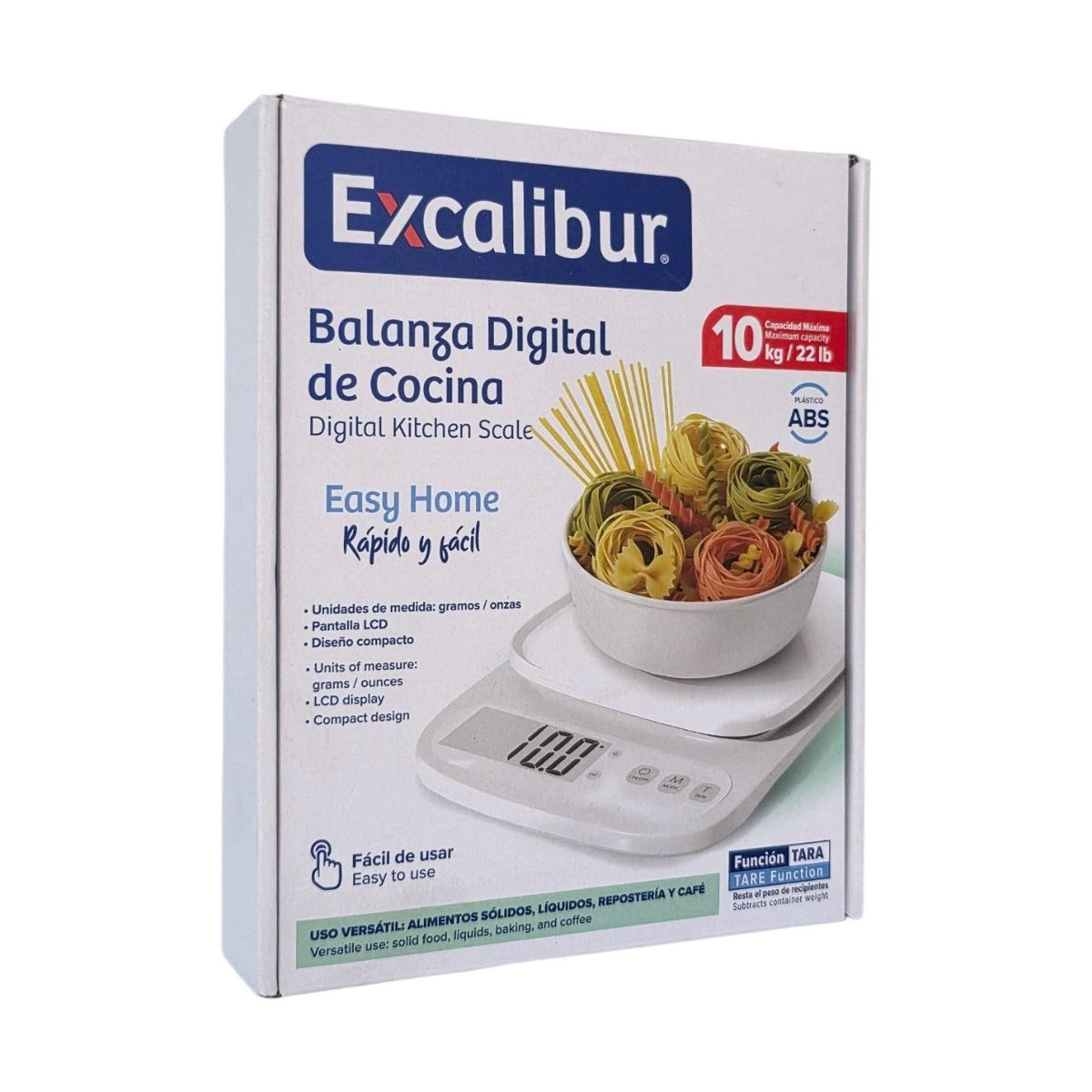 BASCULA DIGITAL DE COCINA DE ALTA PRECISION EXCALIBUR 16.5X20.5X4CM