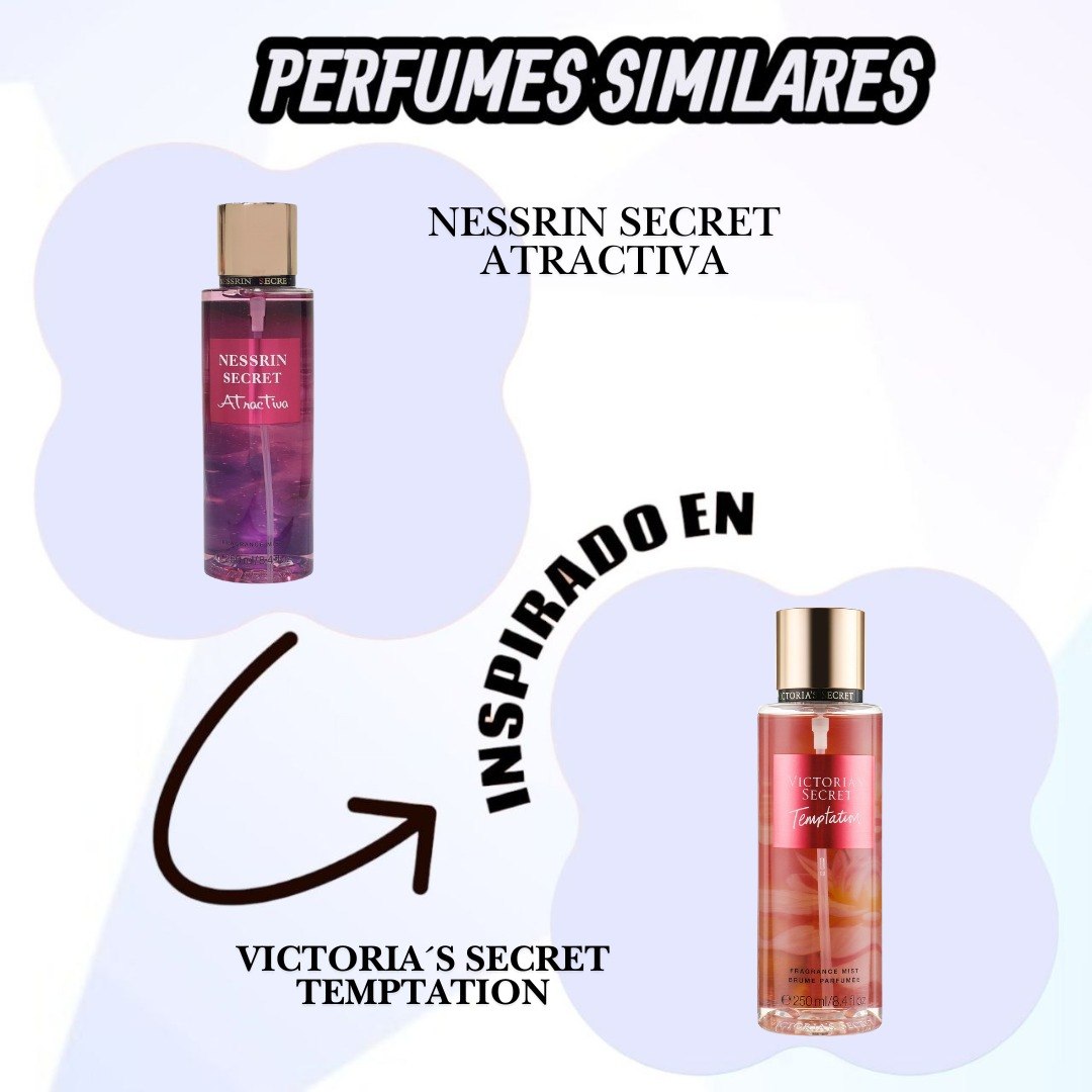 SPLASH NESSRIN SECRET ATRACTIVA 250ML (M) (AROMA INSPIRADO EN VICTORIA SECRET TEMPTATION)