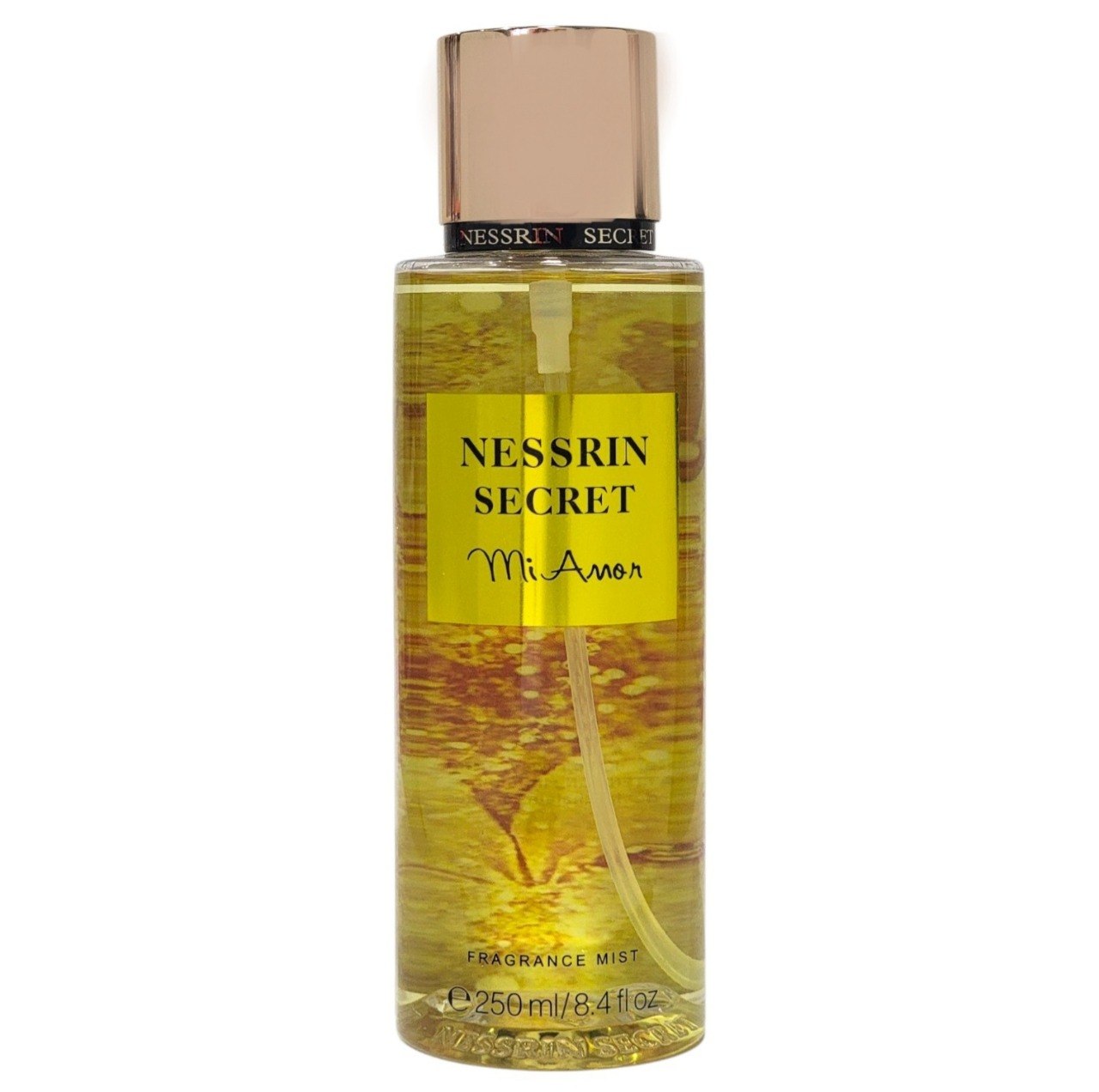 SPLASH NESSRIN SECRET MI AMOR 250ML (M) (AROMA INSPIRADO EN VICTORIA SECRET LOVE SPELL GOLDEN)