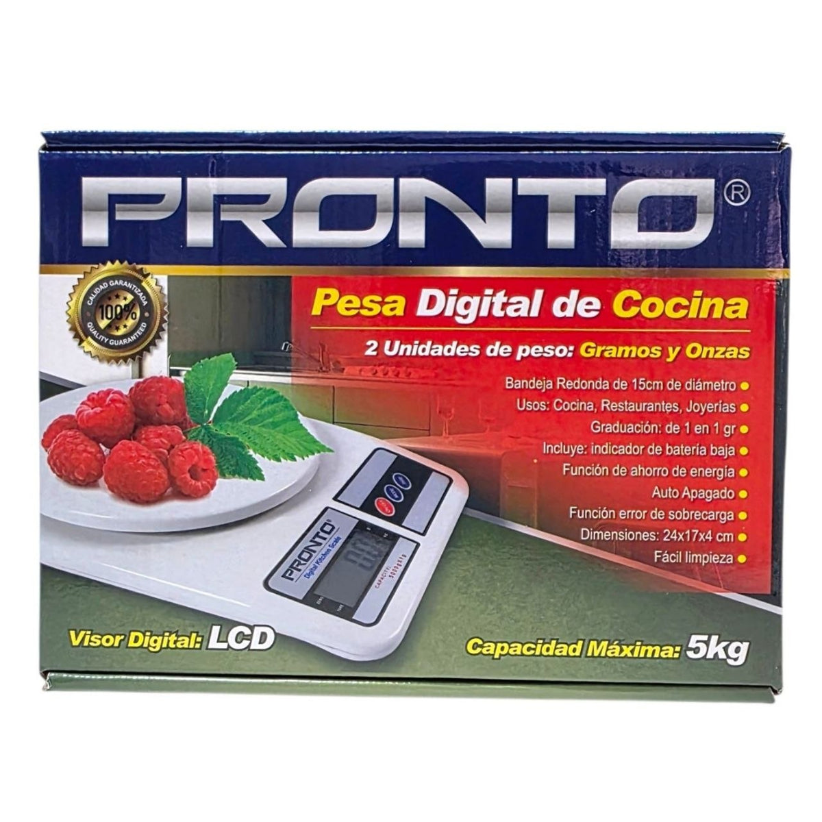BASCULA DIGITAL DE COCINA PROFESIONAL PRONTO 24x17x4CM