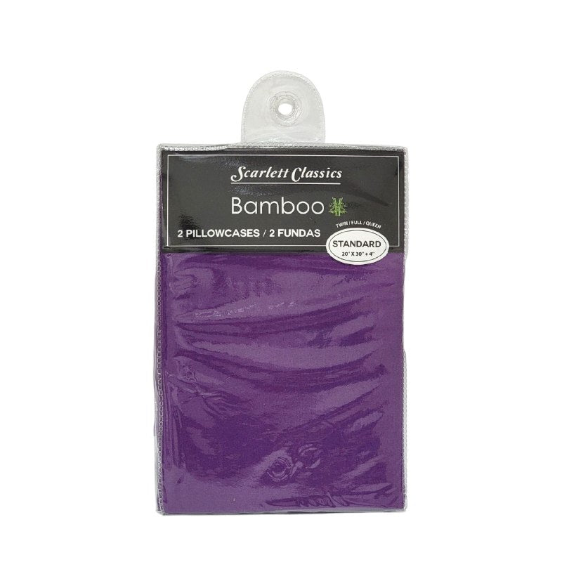JUEGO DE FUNDAS PARA ALMOHADA DE BAMBOO TAMAÑO ESTANDAR 2PCS SCARLETT CLASSICS 51X76CM