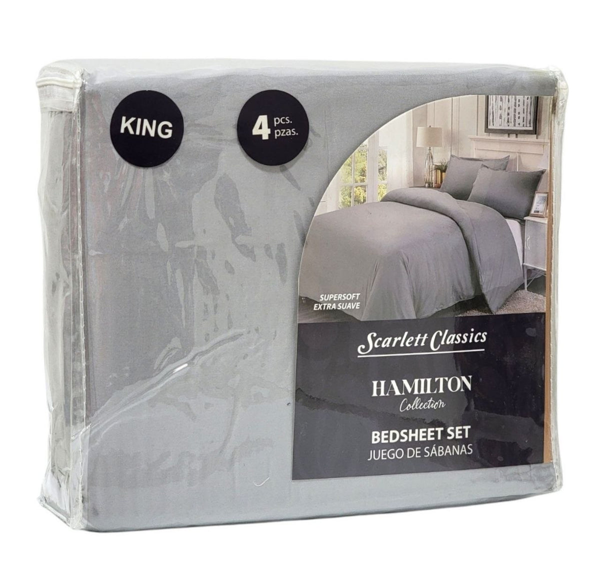 JUEGO DE SABANAS TAMAÑO KING 4PCS SCARLETT CLASSICS