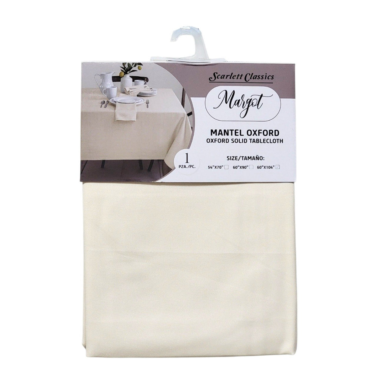 MANTEL DE TEJIDO OXFORD ELEGANTE SCARLETT CLASSICS 152X264CM