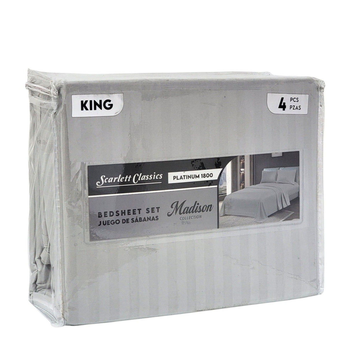 JUEGO DE SABANAS DE LUJO TAMAÑO KING 4PCS SCARLETT CLASSICS